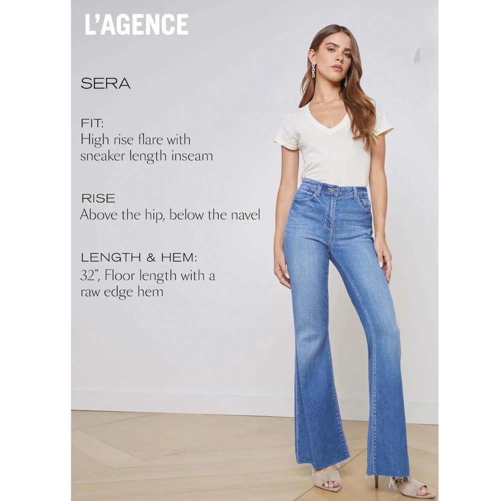 L’Agence Sera High Rise Flare Jeans in Bordello. - Picture 5 of 13